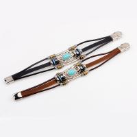 Cowhide Bracelets, with Zinc Alloy, plated, fashion jewelry & Unisex 210mm 