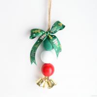 Christmas Hanging Decoration, Schima Superba, with Linen & Zinc Alloy, Bowknot, gold color plated, Christmas Design 40mm Approx 30 cm 