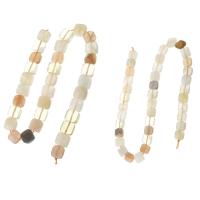 Mondstein Perlen, Orange Mondstein, Quadrat, DIY & verschiedene Größen vorhanden, gemischte Farben, Länge:ca. 15.3-15.5 ZollInch, verkauft von Strang