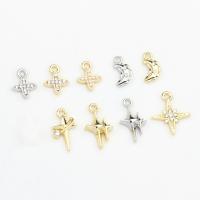 Cubic Zirconia (CZ) Zinc Alloy Pendants, with Plastic Pearl, Moon and Star, plated, DIY & micro pave cubic zirconia 
