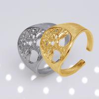 acero inoxidable 304 Anillo de dedo abierto, Recubrimiento iónico al vacío, Joyería & árbol de la vida de diseño & para mujer, más colores para la opción, 15mm, Vendido por UD