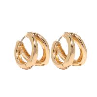 Zinc Alloy Hoop Earring, gold color plated, fashion jewelry & for woman, golden, 20mm 