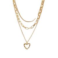 Fashion Multi Layer Necklace, Zinc Alloy, Heart, plated, three layers & fashion jewelry & for woman & hollow cm, 40 cm, 45 cm 
