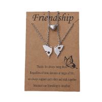Stainless Steel Jewelry Necklace, 304 Stainless Steel, with Magnet, with 7cm extender chain, Butterfly, polished, 2 pieces & fashion jewelry & for woman, silver color cm 