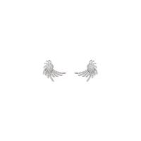 Zinc Alloy Rhinestone Stud Earring, Wing Shape, silver color plated, fashion jewelry & for woman & with rhinestone, silver color 