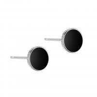 Sterling Silver Stud Earring, 925 Sterling Silver, plated, for woman & epoxy gel 7.8mm 