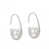 Sterling Silver Pearl Drop Earring, 925 Sterling Silver, with Shell Pearl, plated, fashion jewelry & for woman 25mm 