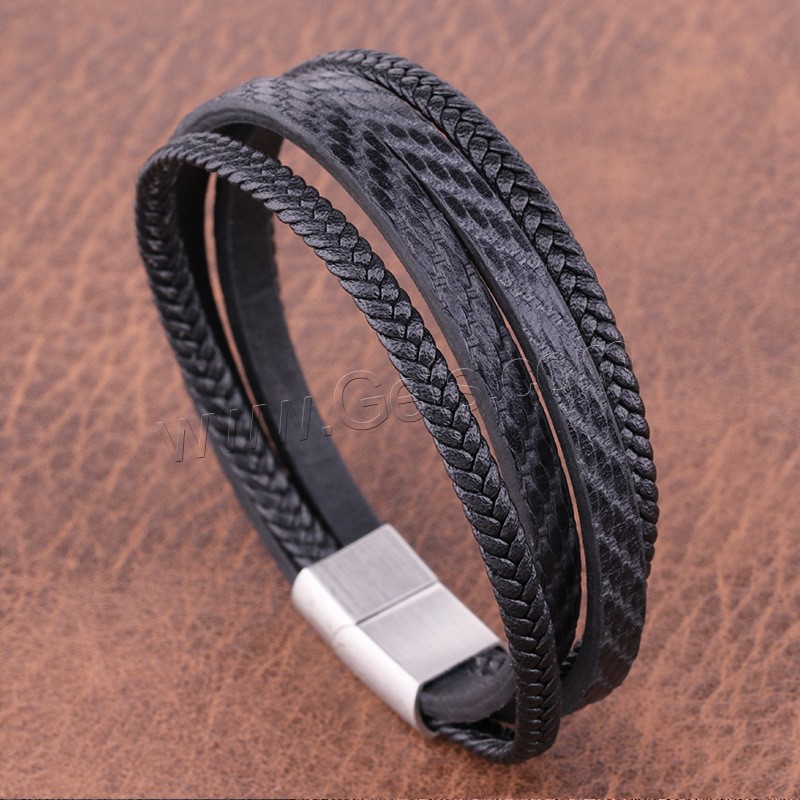 Mikrofaser PU Armband, mit 316 L Edelstahl, Vakuumbeschichtung, verschiedene Größen vorhanden & für den Menschen, keine, verkauft von PC