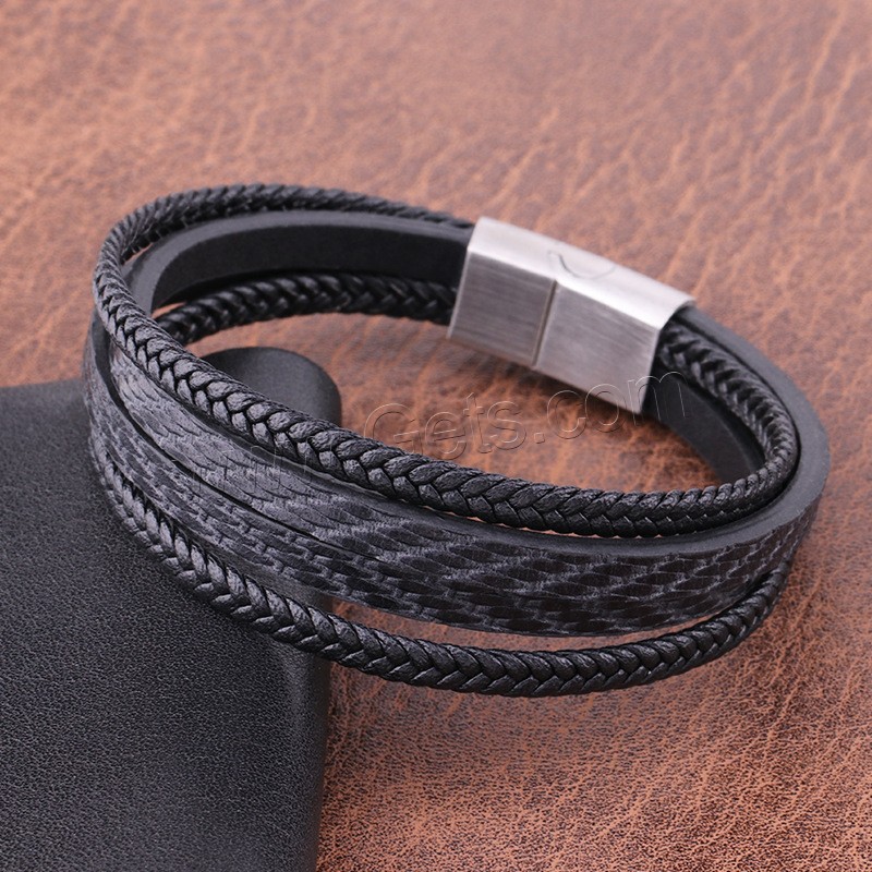 Mikrofaser PU Armband, mit 316 L Edelstahl, Vakuumbeschichtung, verschiedene Größen vorhanden & für den Menschen, keine, verkauft von PC