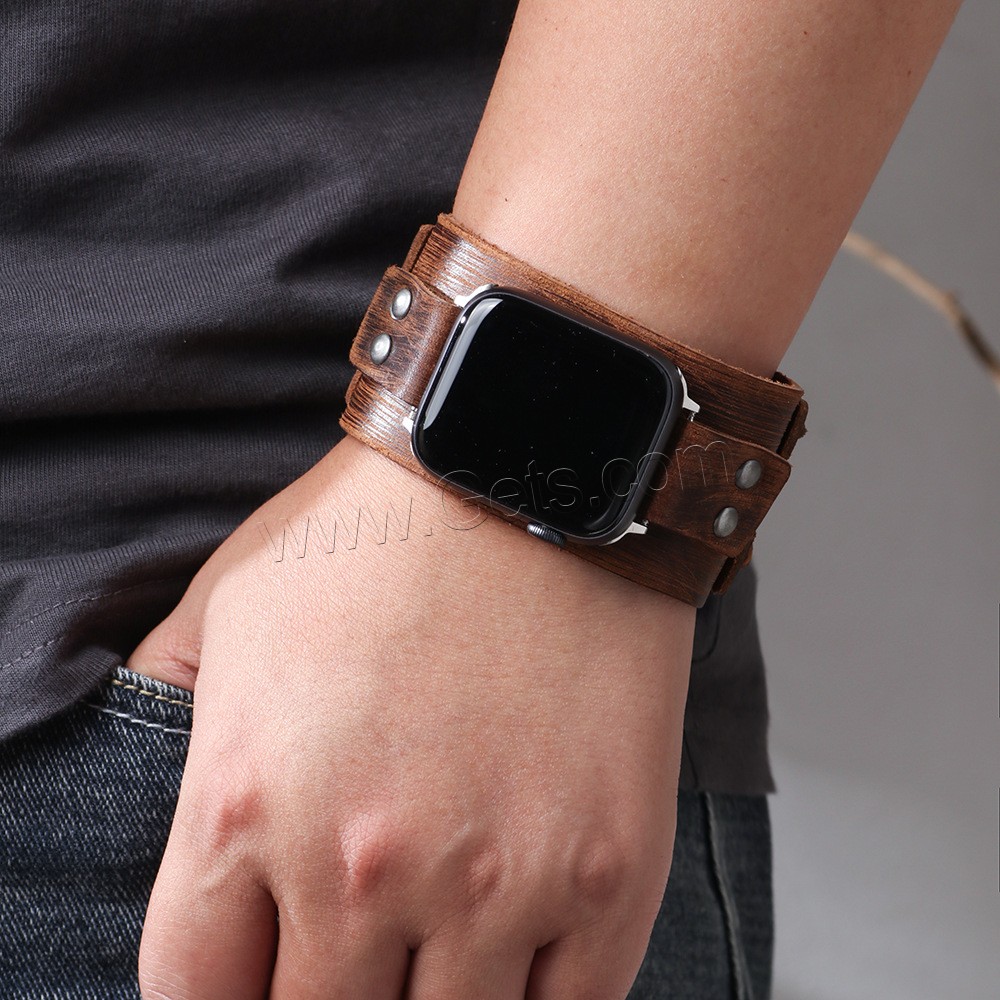 Kuhhaut Uhrband, mit Zinklegierung, für Apfel-watch & unisex & verschiedene Größen vorhanden, keine, Länge:ca. 27.5 cm, verkauft von PC