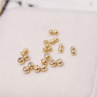 Brass Stopper Beads, with Silicone, 18K gold plated 