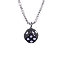 Zinc Alloy Sweater Chain Necklace, 316L Stainless Steel Chain, with zinc alloy pendant, Dice, plated, Unisex Approx 27.55 Inch 