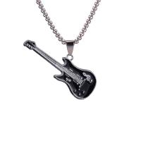 Zinc Alloy Sweater Chain Necklace, 316L Stainless Steel Chain, with zinc alloy pendant, Guitar, plated, Unisex & enamel Approx 27.55 Inch 