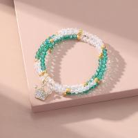 Zinc Alloy Crystal Bracelets, with Crystal, three pieces & fashion jewelry & for woman & with rhinestone, 4.5-5cm 