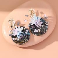 Zinc Alloy Rhinestone Drop Earring, fashion jewelry & for woman & with rhinestone 