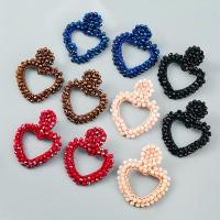 Acrylic Drop Earring, Zinc Alloy, with Polyester & Acrylic, Heart, fashion jewelry & for woman 