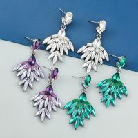 Zinc Alloy Rhinestone Drop Earring, fashion jewelry & for woman & with rhinestone 