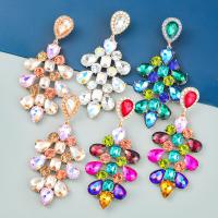 Zinc Alloy Rhinestone Drop Earring, fashion jewelry & for woman & with rhinestone 