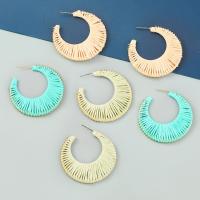 Boucle d’oreille De Rottan, alliage de zinc, avec Rafidah+Grass, lune, bijoux de mode & pour femme, plus de couleurs à choisir Vendu par paire