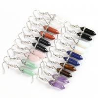 Gemstone Drop Earring, Natural Stone, with Zinc Alloy, Conical, silver color plated & for woman 