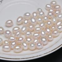 Half Drilled Cultured Freshwater Pearl Beads, Rice, DIY & half-drilled 8-9mm 