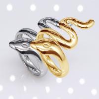 304 Edelstahl Open -Finger-Ring, Schlange, Vakuum-Ionen-Beschichtung, Modeschmuck & unisex, keine, 27mm, verkauft von PC