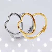 304 Edelstahl Open -Finger-Ring, Herz, Vakuum-Ionen-Beschichtung, Modeschmuck & unisex & hohl, keine, 16mm, verkauft von PC