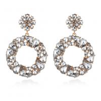 Zinc Alloy Rhinestone Drop Earring, fashion jewelry & for woman & with rhinestone 