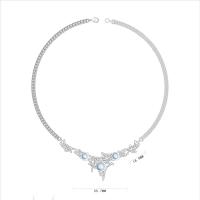 collier Opaline, alliage de zinc, avec Opaline, avec 5cm chaînes de rallonge, Placage de couleur argentée, bijoux de mode & pour femme, argent .5 cm, Vendu par PC