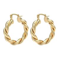 Brass Hoop Earring, 14K gold plated, fashion jewelry & for woman, 30mm 