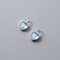 Cats Eye Pendants, 925 Sterling Silver, with Cats Eye, platinum plated, blue 