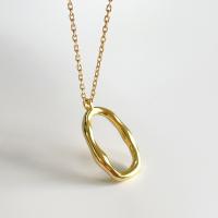 Sterling Silver Jewelry Necklace, 925 Sterling Silver, 18K gold plated & for woman & hollow 