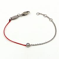 Stainless Steel Charm Bracelet, 304 Stainless Steel, with Polyester Cord, with 1.96inch extender chain, Vacuum Ion Plating, for woman & with rhinestone Approx 5.9 Inch 