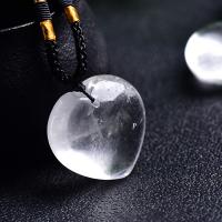 Clear Quartz Necklace, with Wax Cord, Heart, polished, fashion jewelry & Unisex, 30mm Approx 14 Inch 