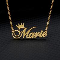 Stainless Steel Jewelry Necklace, 304 Stainless Steel, with 1.97inch extender chain, Vacuum Ion Plating, Each custom text must be less than 10 letters & fashion jewelry & Unisex, golden Approx 17.72 Inch 