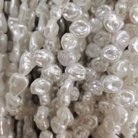 Abalorios de Plastico ABS , Perlas de plástico ABS, Barroco, Bricolaje, Blanco, longitud:aproximado 14-15 Inch, Vendido por Sarta