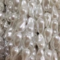 ABS perla de los granos de plástico, Perlas de plástico ABS, Barroco, Bricolaje, Blanco, 13x23mm, longitud:aproximado 14-15 Inch, Vendido por Sarta