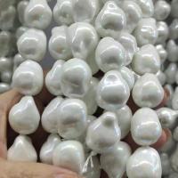 Glass Pearl Beads, Baroque, DIY, white 