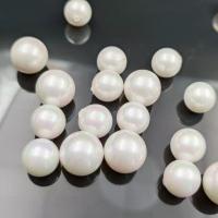 ABS Plastic Pearl Beads, DIY & half-drilled, white 