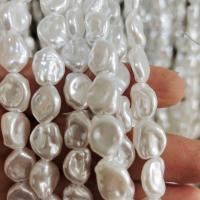 ABS perla de los granos de plástico, Perlas de plástico ABS, Barroco, Bricolaje, Blanco, 10.5x12.5mm, longitud:aproximado 14-15 Inch, Vendido por Sarta