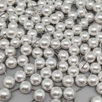 ABS-Kunststoff-Perlen Ohrstecker, Einbrennlack, DIY & verschiedene Größen vorhanden, weiß, 100PCs/Menge, verkauft von Menge