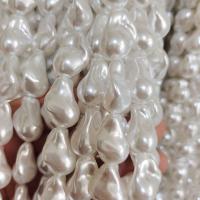 ABS Plastic Pearl Beads, Baroque, DIY, white 