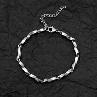 Bracelets en laiton, avec 1.97inch chaînes de rallonge, Plaqué de platine, bijoux de mode & unisexe Environ 7.05 pouce, Vendu par PC