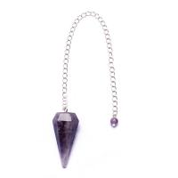 Natural Stone Pendulum, with 304 Stainless Steel Chain, Conical & Unisex Approx 24.3 cm 