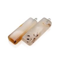 Natural Calcedony Pendant, Ocean Calcedony, Rectangle, Unisex, mixed colors, 10-14x35-40mm 