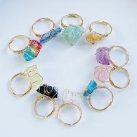 Edelstein Messing Finger Ring, Naturstein, mit Messing, goldfarben plattiert, verschiedenen Materialien für die Wahl & unisex, keine, 23mm, Innendurchmesser:ca. 21mm, verkauft von PC