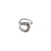 metal Anillo de dedo Cuff, Irregular, chapado en color de plata, Joyería & para mujer, plateado, 18mm, Vendido por UD