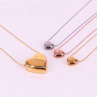 Stainless Steel Jewelry Necklace, 304 Stainless Steel, Heart, Vacuum Ion Plating, snake chain & for woman 