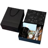 Boîte Cadeau de bijoux, papier, rectangle, noire Vendu par PC