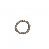 Kultivierten Süßwasser Perle Ring, Natürliche kultivierte Süßwasserperlen, goldfarben plattiert, für Frau, weiß, 3-4mm, verkauft von PC